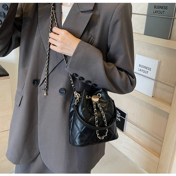 Ielgy Diamond Chain Bag Fashionable All-Match High-End Sense One-Shoulder Messenger Bucket