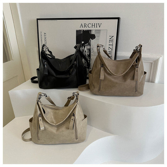 Ielgy Class College Students Fashion One-Shoulder Large-Capacity Cross-Body Bag Commuter Tote