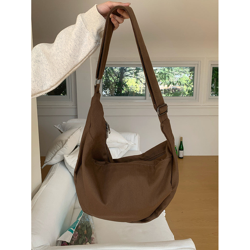 IELGY Commuter Large Capacity Lazy Style All-Match Canvas Diagonal Bag