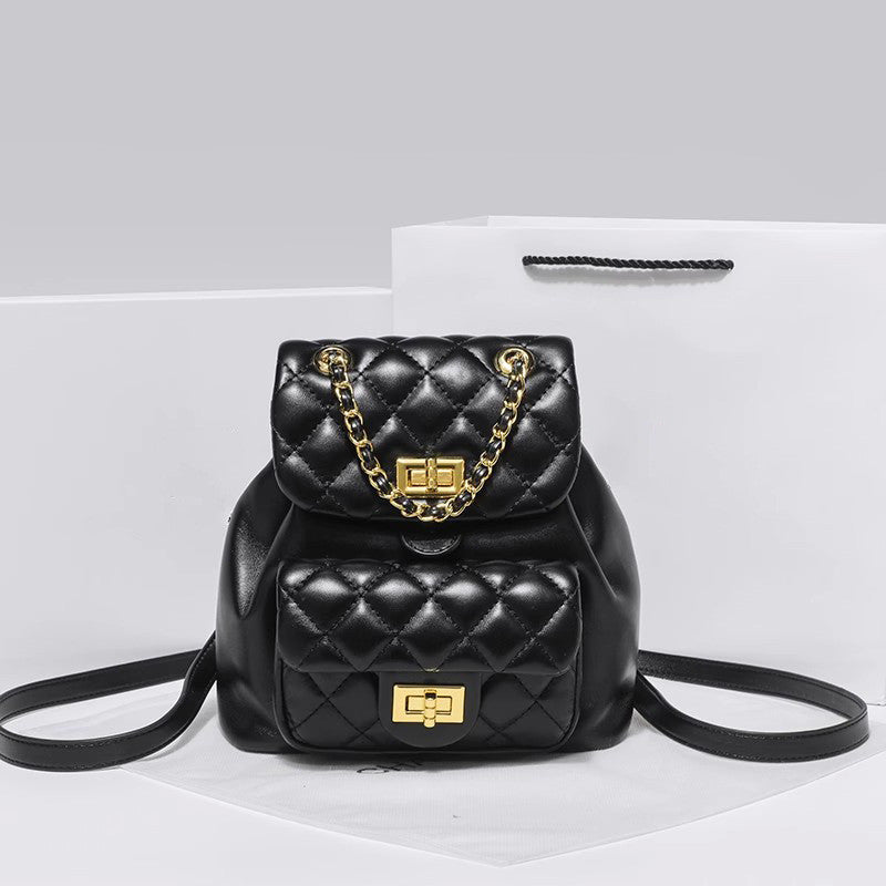 Ielgy Diamond Backpack Chain High-End Diamond Korean Version Casual Style Backpack