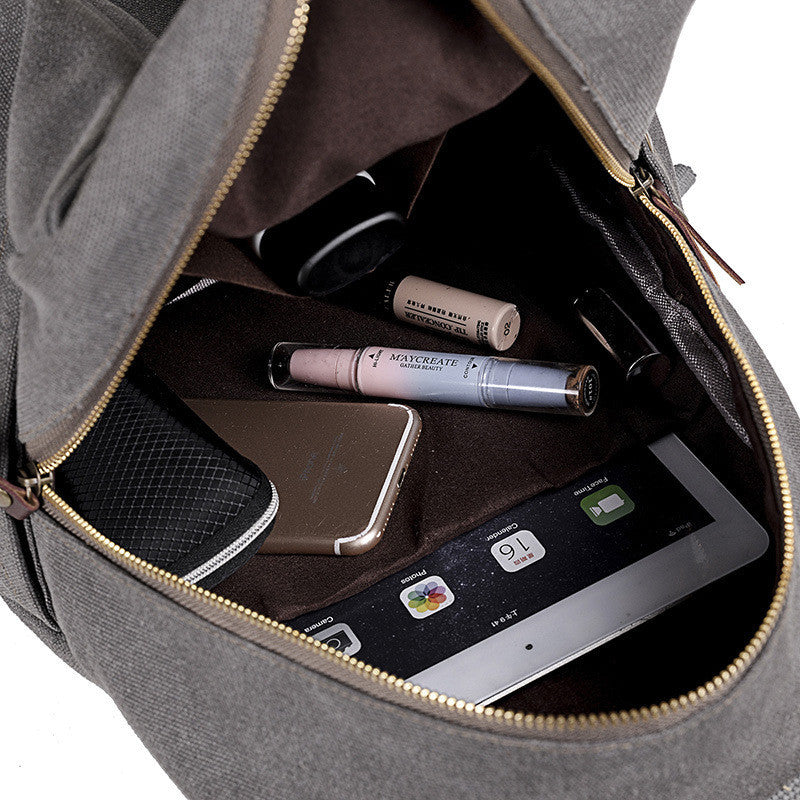Ielgy Fashion Anti-theft Backpack Ladies Casual Canvas Backpack Large Capacity Travel Computer Bag Student School Bag