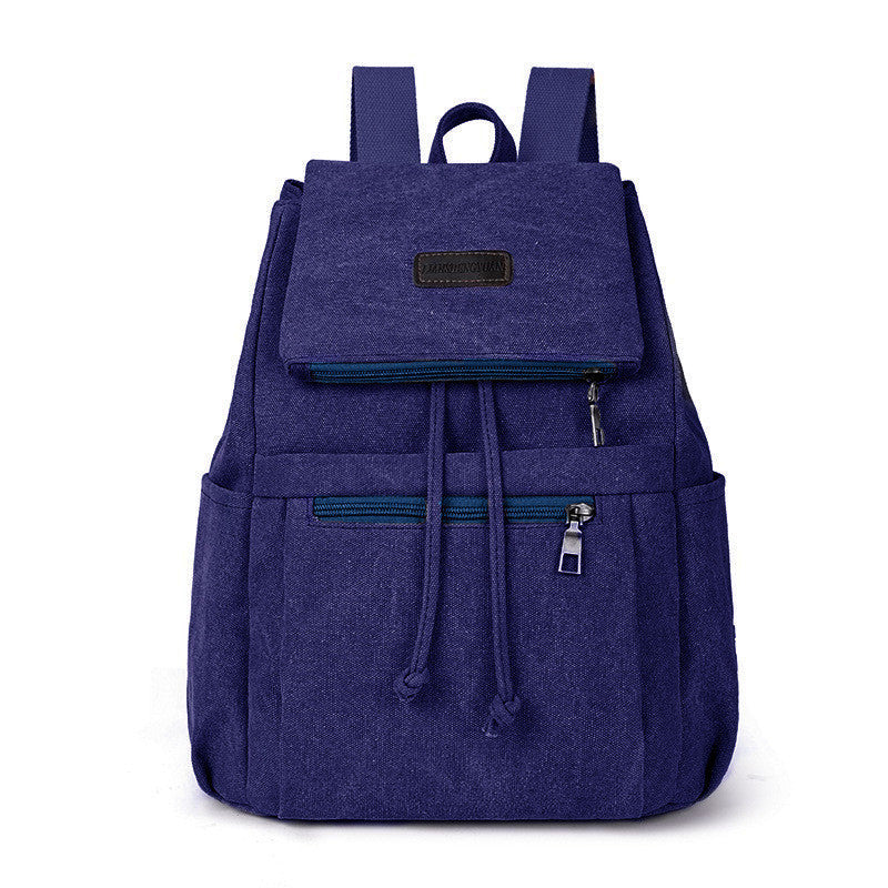 Ielgy Canvas Bag Korean Version Trendy Ladies Canvas Backpack Fashion Student School Bag Retro Backpack