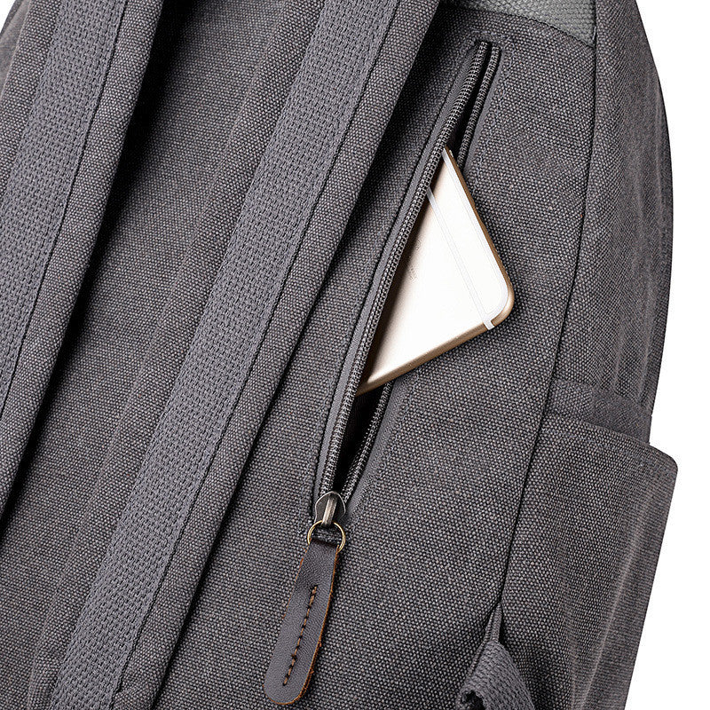 Ielgy Fashion Anti-theft Backpack Ladies Casual Canvas Backpack Large Capacity Travel Computer Bag Student School Bag
