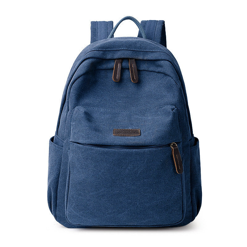 Ielgy Fashion Anti-theft Backpack Ladies Casual Canvas Backpack Large Capacity Travel Computer Bag Student School Bag