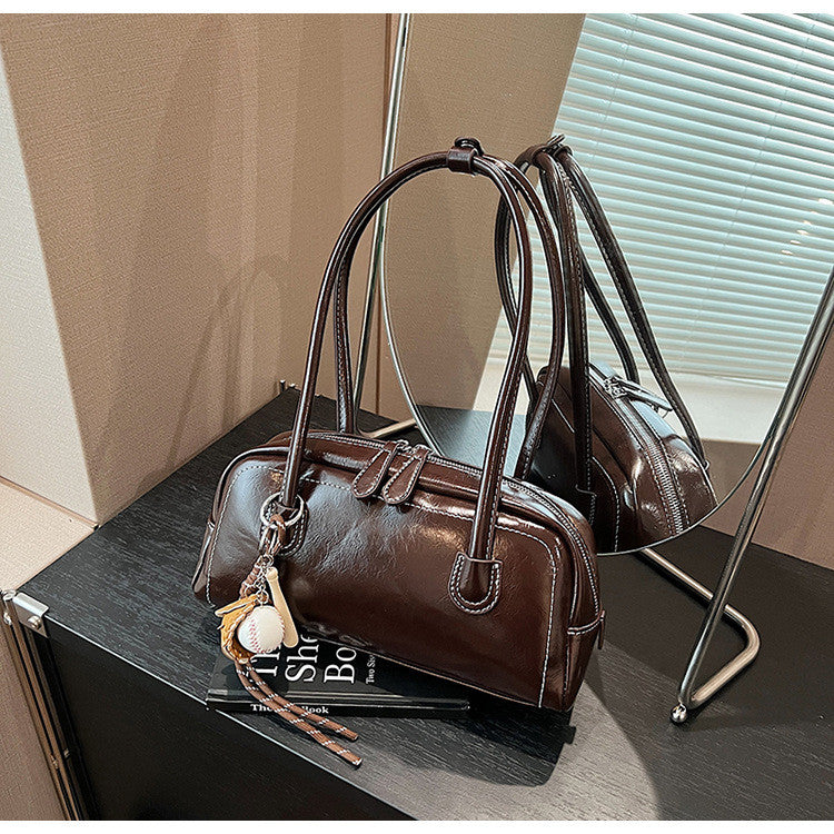 Ielgy Fashion Autumn Winter One-Shoulder Underarm Boston Bag All-Match