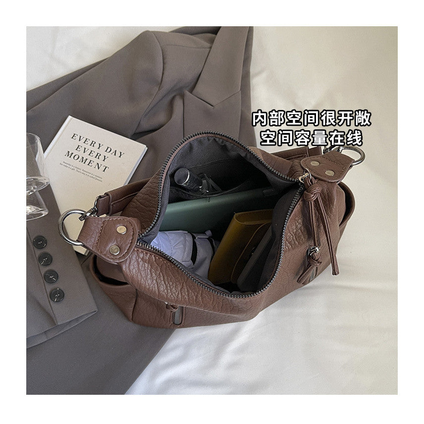 Ielgy High-End All-Match Messenger Bag Trendy Fashion Tote Bag Large-Capacity Portable Commuter Bag