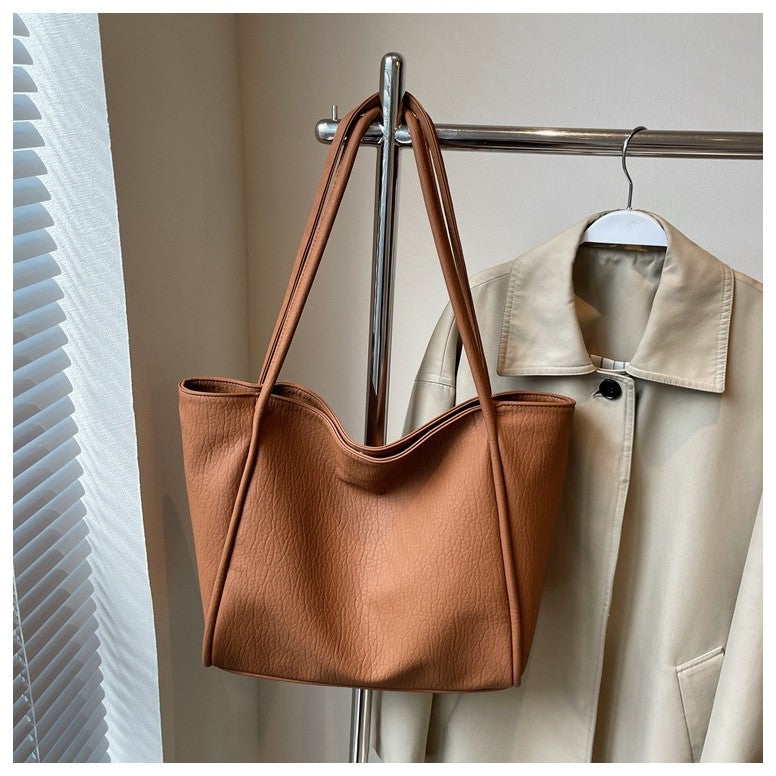 Ielgy Retro All-Match High-End Sense Shoulder Bag Large Capacity Fashion Class Commuter Tote Bag
