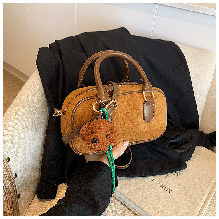 Ielgy Korean Version Retro Frosted All-Match One-Shoulder Messenger Pillow Bag Portable Boston Female Bag