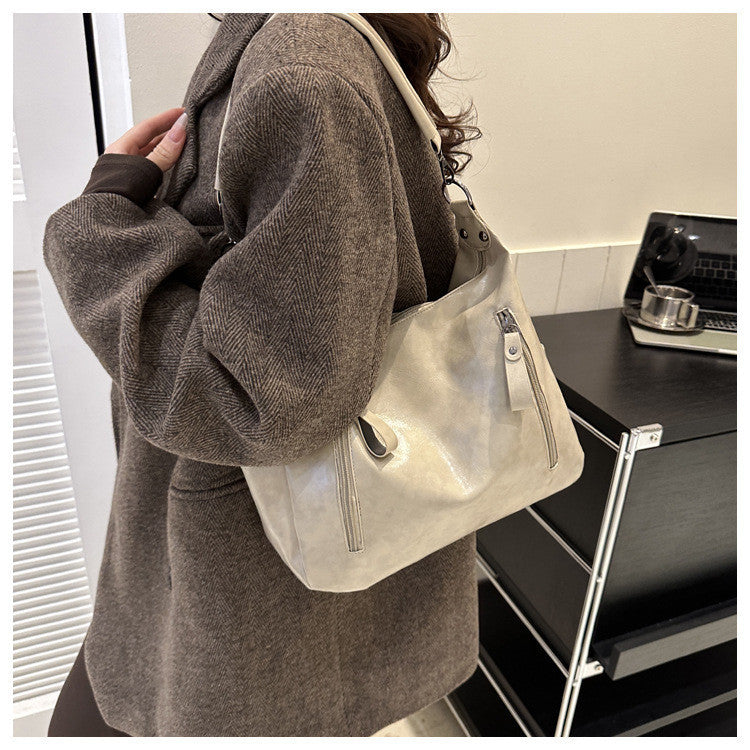 Ielgy Class College Students Fashion One-Shoulder Large-Capacity Cross-Body Bag Commuter Tote