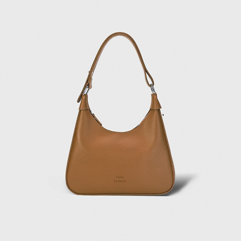Ielgy Texture Underarm Female Bag Portable Retro One-Shoulder Niche Design Crescent Bag