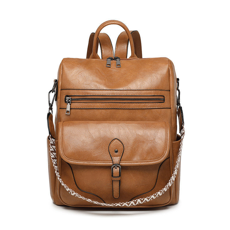 Ielgy Ladies Backpack Lightweight Retro Backpack Large Capacity Leisure Travel Dual-use Backpack