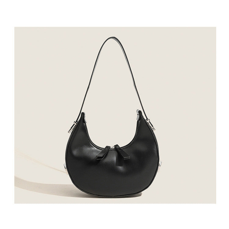 Ielgy Niche French Underarm Bag Solid Color Hand Carry Crescent Bag All-Match Texture Fashion Shoulder Bag