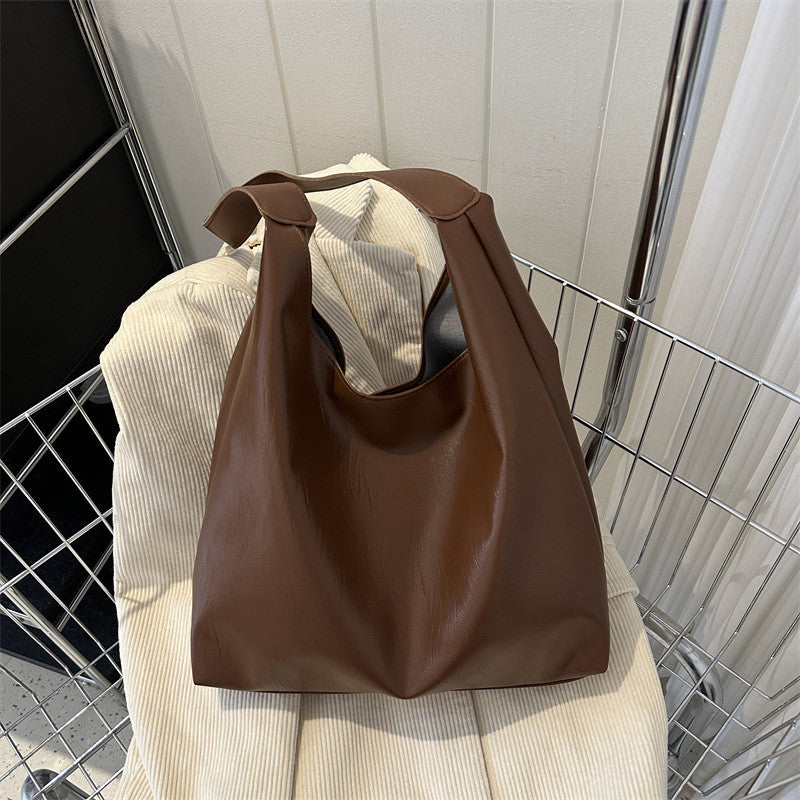 Ielgy Large-Capacity Fashionable Texture pu Commuter Bag All-Match One-Shoulder Underarm