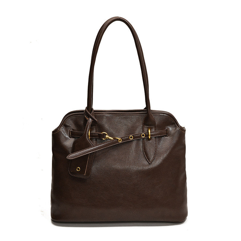 Ielgy High-End Feeling Large-Capacity Underarm Tote Bag Fashion Retro Lock Simple One-Shoulder Large Bag T