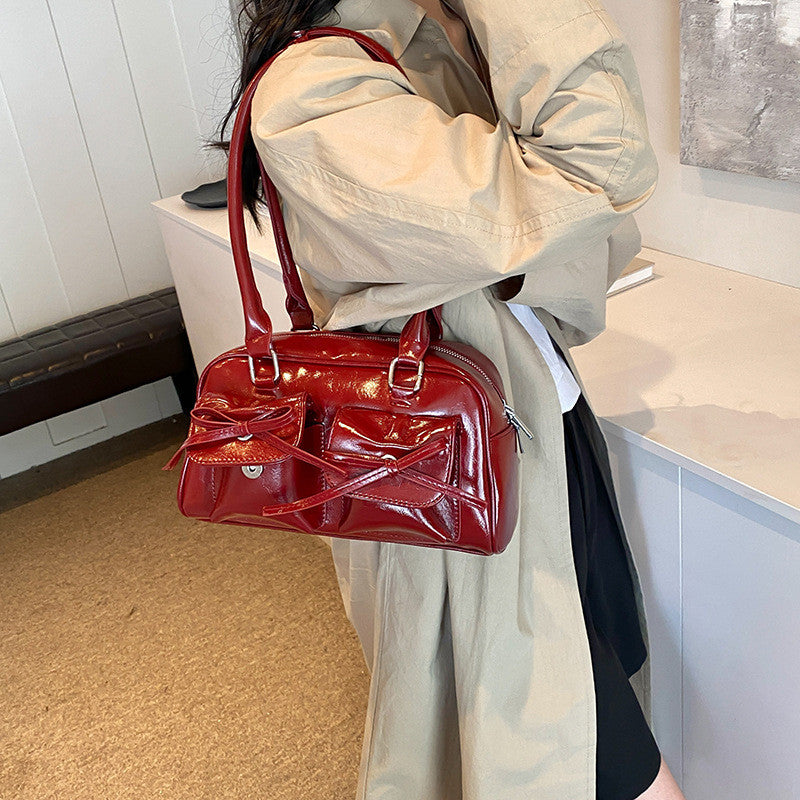 Ielgy One-Shoulder Bow Autumn Female Bag Portable Underarm Bag