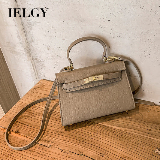 Ielgy Soft Leather Portable Fashionable All-Match Women's Shoulder Messenger Bag