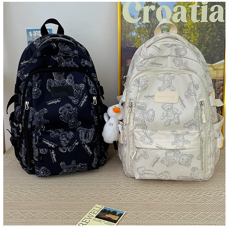 Ielgy Student Schoolbag Simple Casual Backpack Lightweight High-value Large-capacity Backpack