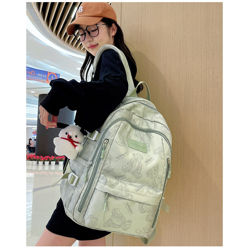 Ielgy Student Schoolbag Simple Casual Backpack Lightweight High-value Large-capacity Backpack
