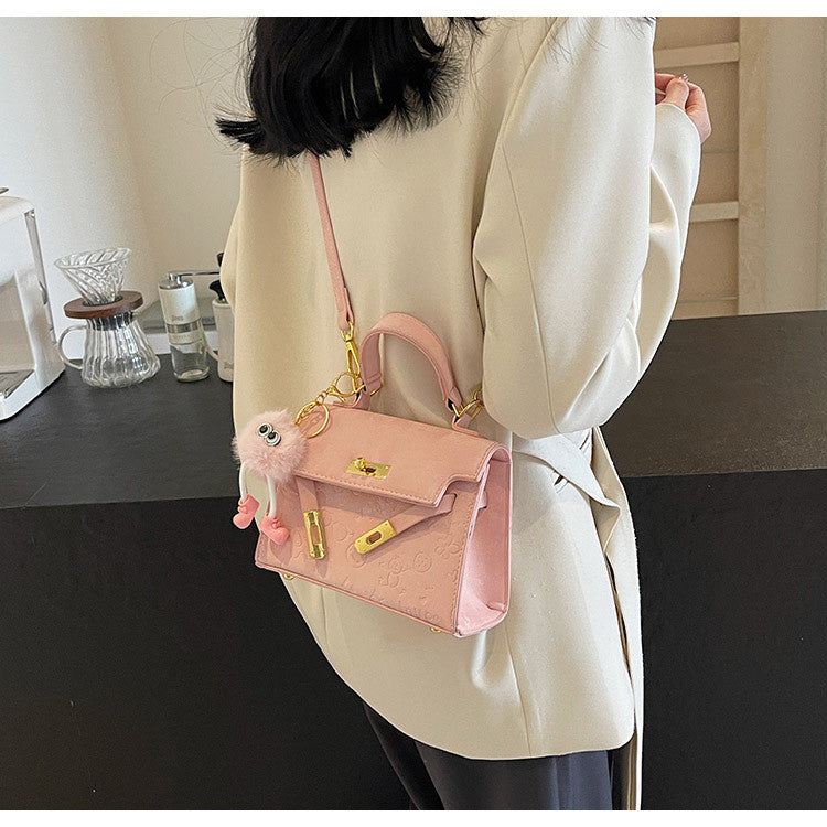 Ielgy Korean Version Portable Fashion Embossed Niche Design Shoulder Messenger Bag