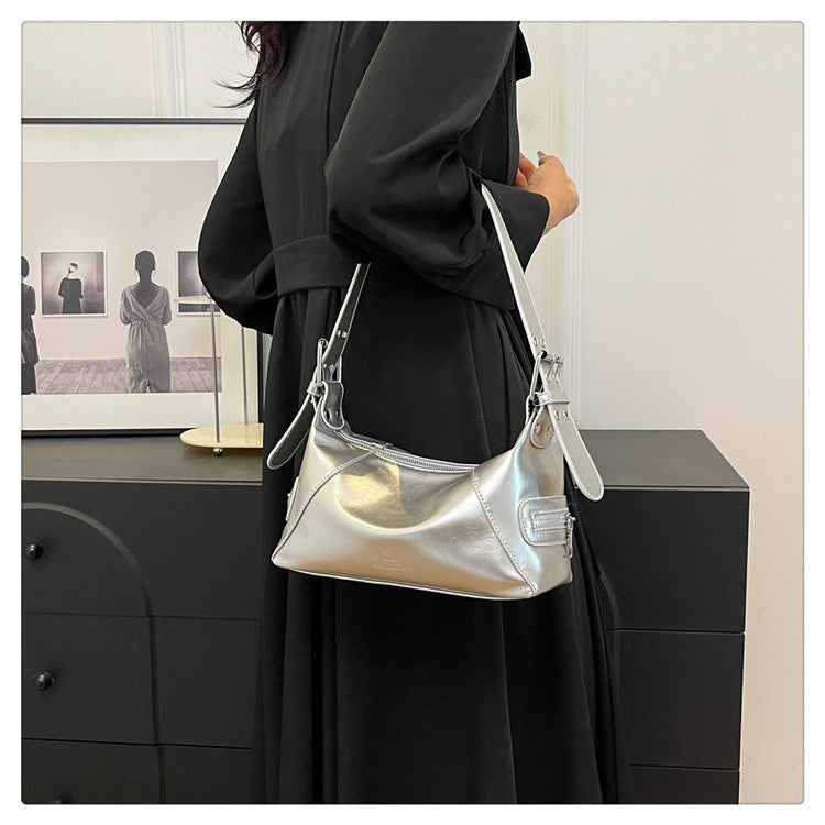 Ielgy Ladies Red High-End Feeling One-Shoulder Underarm Bag Cross-Body Commuter