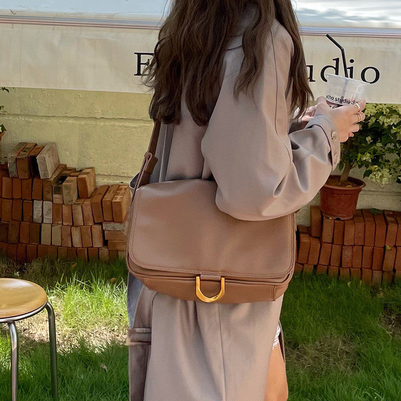 Ielgy Fashion Soft Leather Messenger Bag Large Capacity Shoulder Underarm Female Bag
