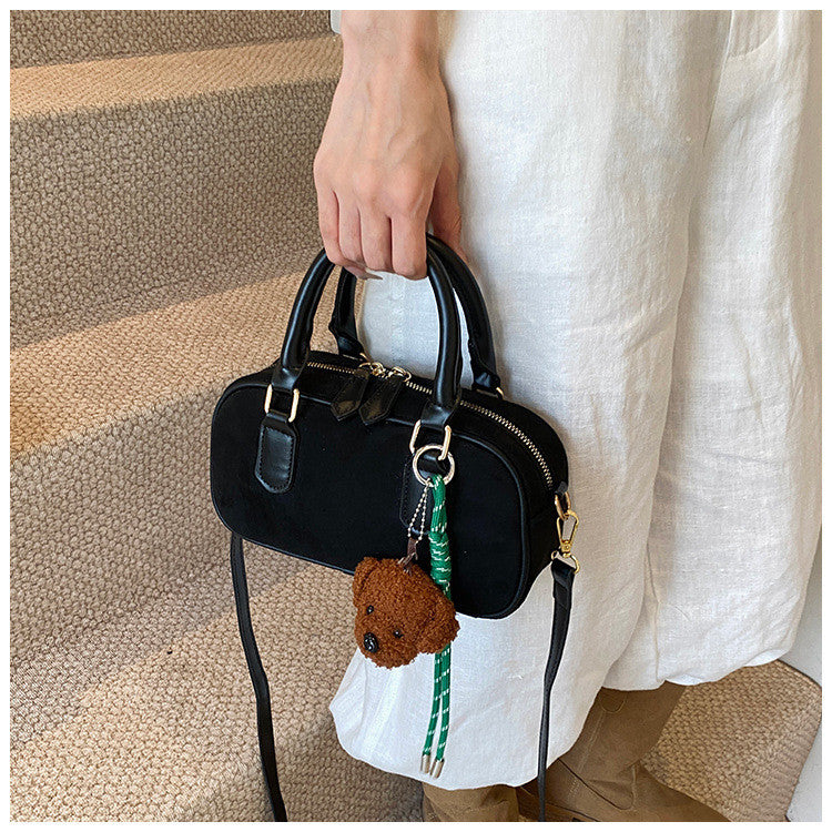 Ielgy Korean Version Retro Frosted All-Match One-Shoulder Messenger Pillow Bag Portable Boston Female Bag