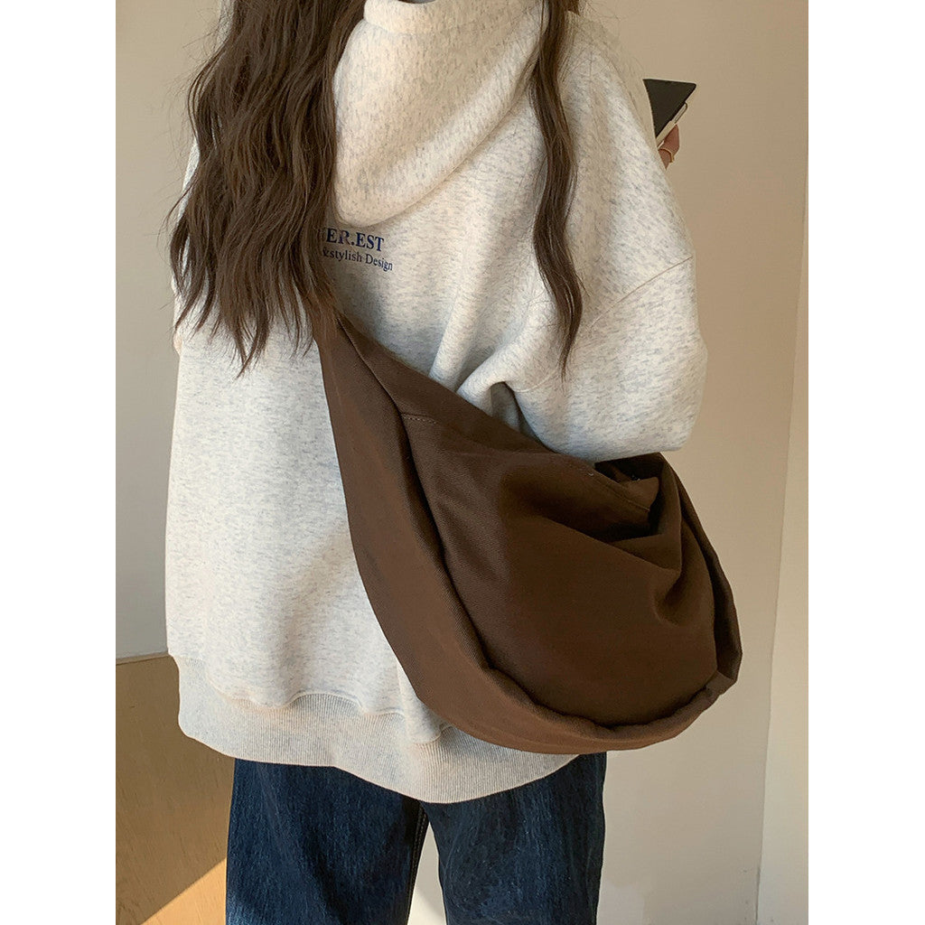 IELGY Commuter Large Capacity Lazy Style All-Match Canvas Diagonal Bag