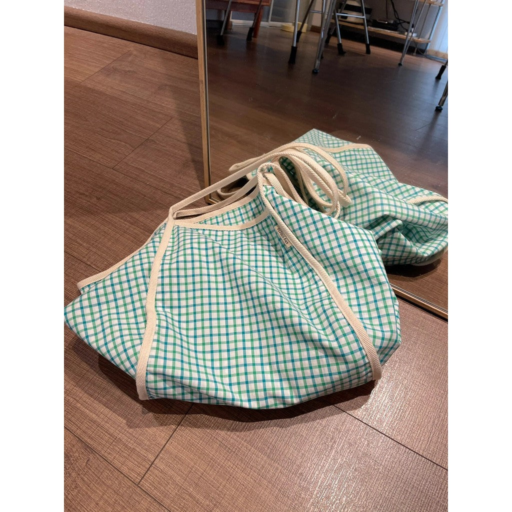 Ielgy Korean Version Large-Capacity Tote Bag Simple Plaid Commuter One-Shoulder Fashion All-Match B