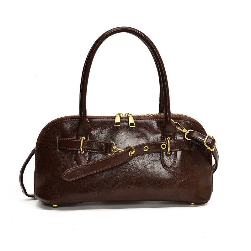 Ielgy Niche Portable Commuter Bag Fashion Retro Underarm Bag Simple Large-Capacity Messenger Bag