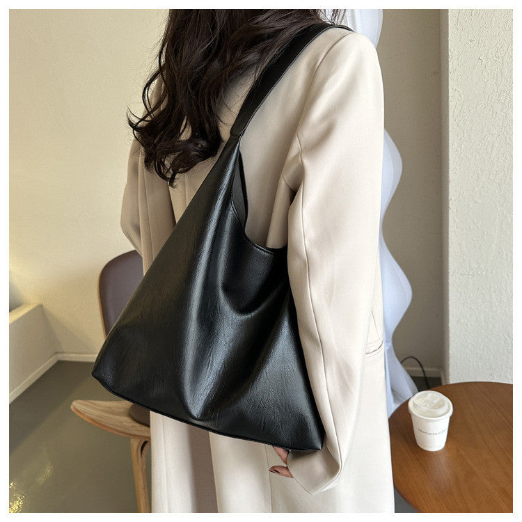 Ielgy Large-Capacity Fashionable Texture pu Commuter Bag All-Match One-Shoulder Underarm