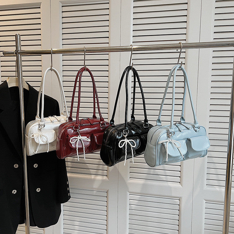 Ielgy Korean Version Trendy Underarm Bow Bag Fashionable All-Match One-Shoulder Casual Messen