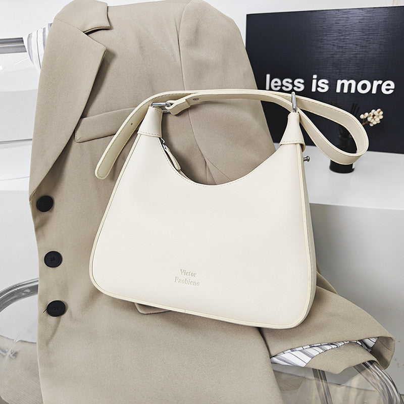 Ielgy Texture Underarm Female Bag Portable Retro One-Shoulder Niche Design Crescent Bag