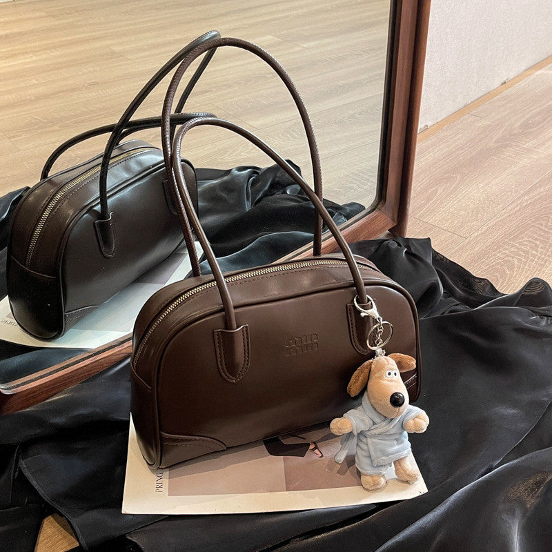 Ielgy Melade Retro Bag Korean Portable Bowling Bag All-Match Cross-Body Bag (without Pendant)