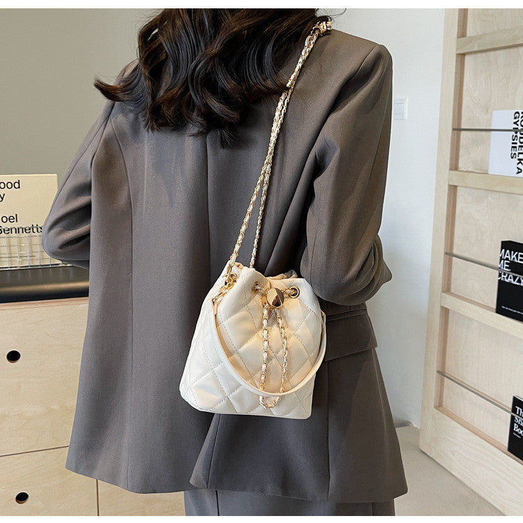 Ielgy Diamond Chain Bag Fashionable All-Match High-End Sense One-Shoulder Messenger Bucket