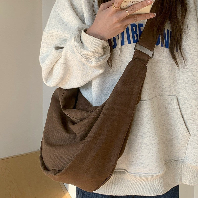 IELGY Commuter Large Capacity Lazy Style All-Match Canvas Diagonal Bag