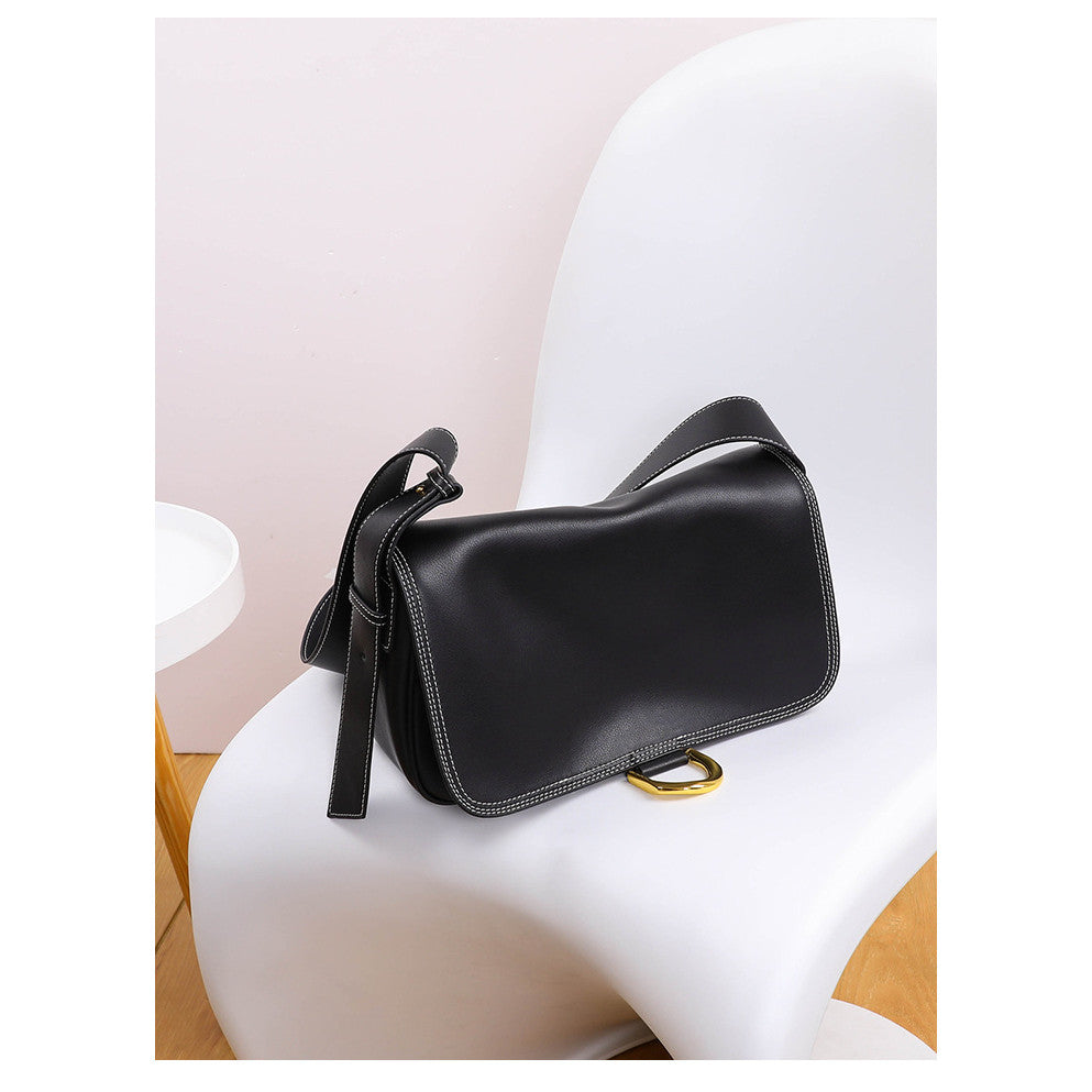 Ielgy Fashion Soft Leather Messenger Bag Large Capacity Shoulder Underarm Female Bag