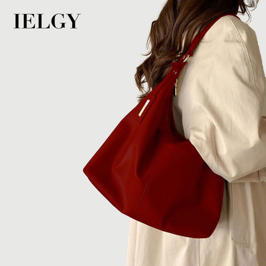 Ielgy Ladies Retro Large Capacity Tote Bag Red Wedding Bag