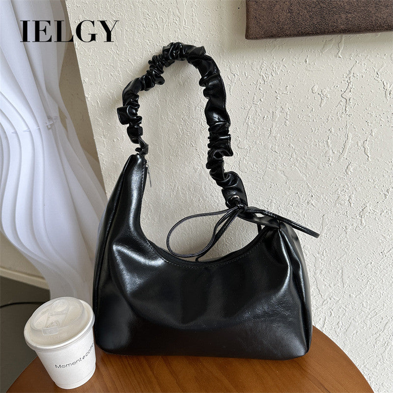 Ielgy Large Capacity Bag Ladies Black Shoulder Portable Small Square Bag