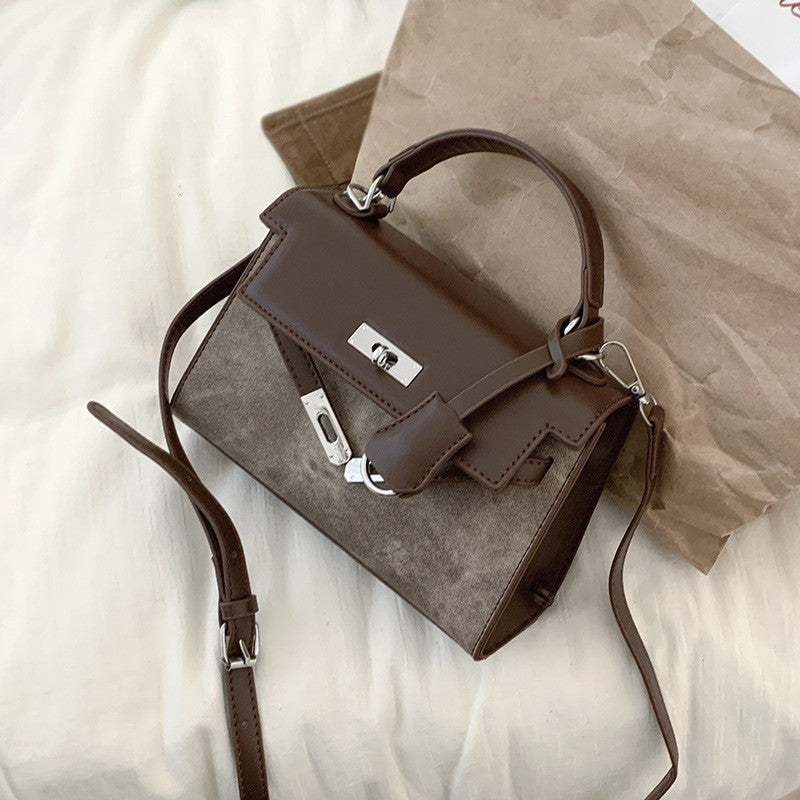 Ielgy Retro High-End Handbag Fashionable All-Match One-Shoulder Messenger Small Square Bag