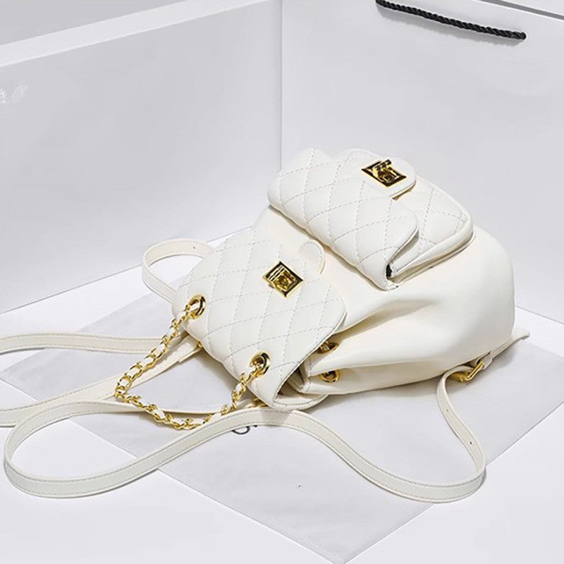 Ielgy Diamond Backpack Chain High-End Diamond Korean Version Casual Style Backpack