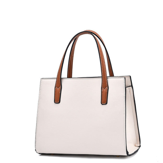 Ielgy Fashion Contrast Color Handbag Large Capacity Ladies Stitching Shoulder Messenger Bag Trendy