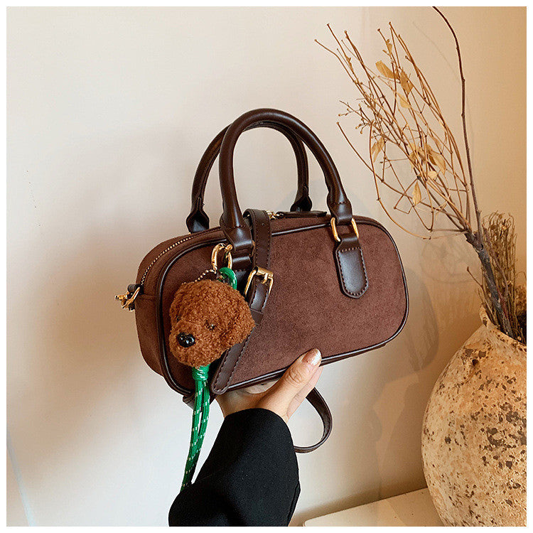 Ielgy Korean Version Retro Frosted All-Match One-Shoulder Messenger Pillow Bag Portable Boston Female Bag