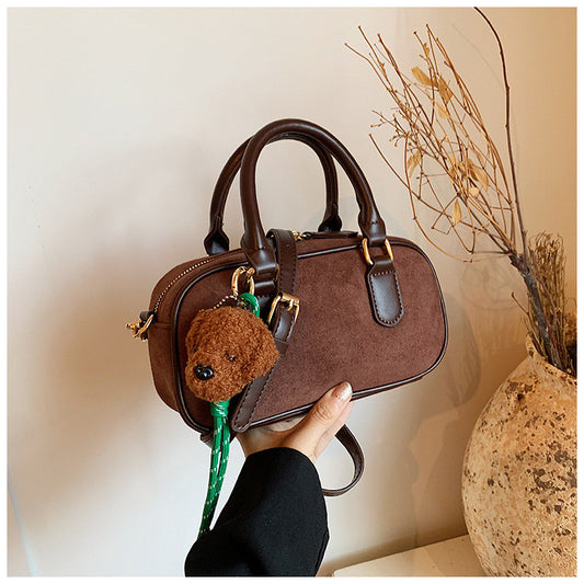 Ielgy Korean Version Retro Frosted All-Match One-Shoulder Messenger Pillow Bag Portable Boston Female Bag
