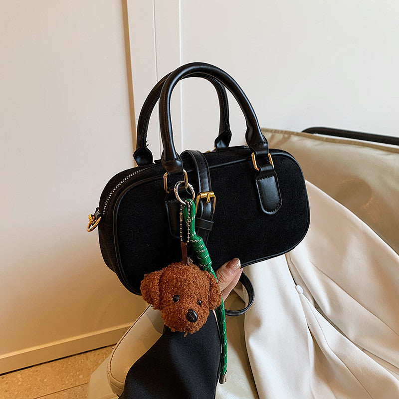 Ielgy Korean Version Retro Frosted All-Match One-Shoulder Messenger Pillow Bag Portable Boston Female Bag
