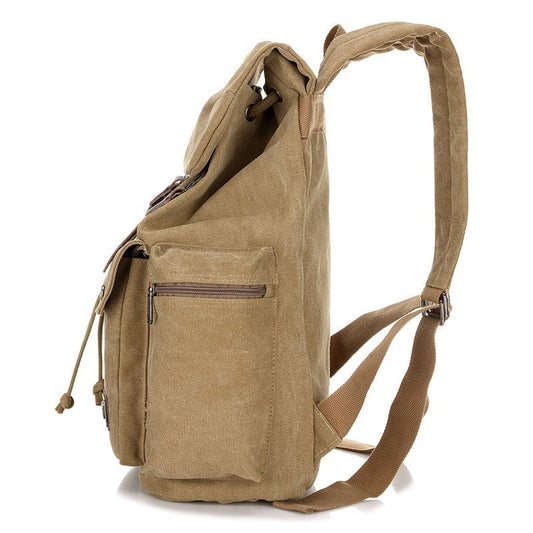 Ielgy Canvas Backpack Leisure Outdoor Travel Backpack Student Large Capacity School Bag