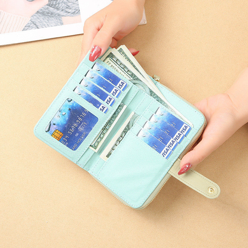 Ielgy Korean Ladies Wallet Short Wallet Wallet Large Capacity Change Clutch