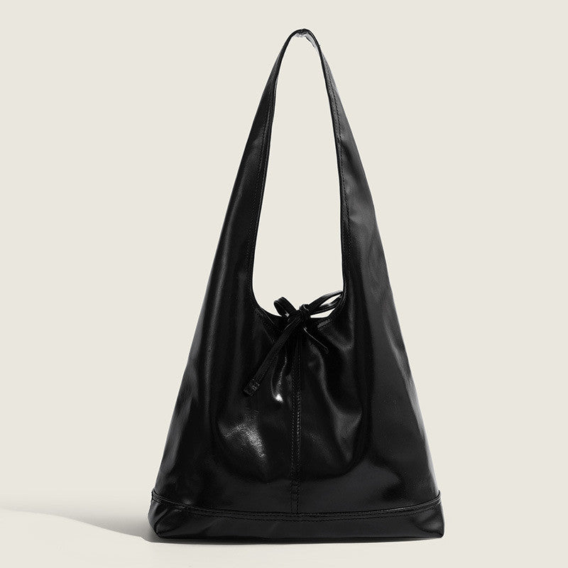 Ielgy Commuter Large Capacity Shoulder Tote Bag Black Casual Underarm Bag