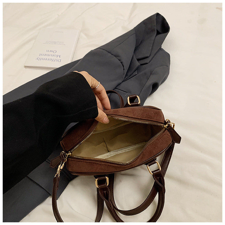 Ielgy Korean Version Retro Frosted All-Match One-Shoulder Messenger Pillow Bag Portable Boston Female Bag