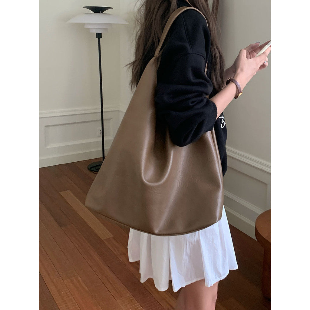 Ielgy Niche Silver Underarm Bag Trendy Korean Version Tote Bag All-Match Student Large-Capacity Shoulder Bag