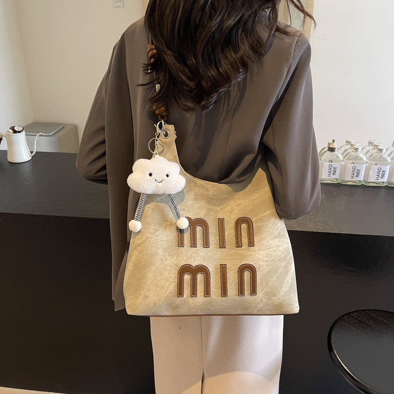 Ielgy Retro Korean Version Denim Underarm Bag Fashion Casual Portable Unique Texture Messenger Bag